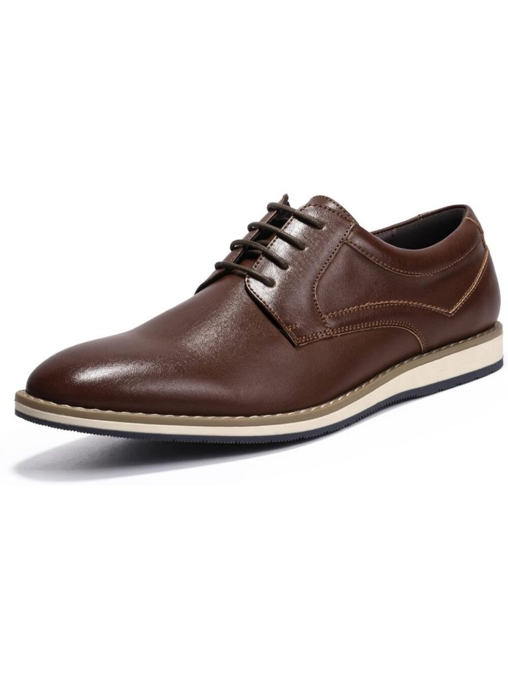 Mofri Men's Dark Brown PU Elastic Rubber Lace Up Lightweight & Comfort Sneakers